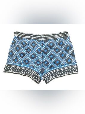 Parker Blue and Black Beaded High Waist Women's Shorts, size 6